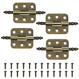 WENRERO 4 Stück Schrank Scharniere Türscharniere Antike Scharniere 70 x 35mm Edelstahlscharniere Eisen Scharniere mit 24 Schrauben Türband Möbelscharnier für Holzkisten, Werkzeugkisten, Schränk