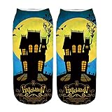 CHUXI Lässige Arbeitssocken, Business-Socken, 3D-Halloween-Kürbis-Druck, mittelgroß, Sportsocken, Weihnachtssocken, lustige Socken für Frauen, beste Wandersocken für Damen, #76, O