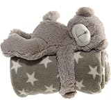 Bada Bing Kuscheldecke Decke Stern 75 x 75 cm GRAU Babydecke Mit Teddybär Kuscheltier Baby Geschenk Geburt 986