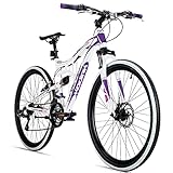 Bergsteiger Kodiak 26 Zoll, 29 Zoll Mountainbike, ab 150 cm, Scheibenbremse, Shimano 21 Gang-Schaltung, Vollfederung, Fully MTB, Jungen-Fahrrad & Herren-F