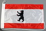 Buddel-Bini Bootsflagge Berlin 20 x 30 cm in Profiqualität Flagge Motorradflagg