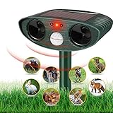 Ultraschall-Hunde Katzen Abwehrmittel Ultraschall-Tier Abwehrmittel mit Bewegungssensor und blinkenden Lichtern Solarbetriebene Tierkatze im Freien für Bauernhof Garden Yard Park H