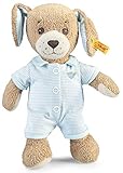 Steiff Gute Nacht Hund - 28 cm - Plüschhund mit Schlappohren - Kuscheltier für Babys - weich & waschbar - beige / blau (239687)