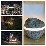 Granit-Stein-Leuchte 19Kg, Nr 002a aus Naturstein – Einzelstück (rötlich)
