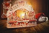 Wichtelstube-Kollektion XL Schwibbogen mit drehender Pyramide inkl. Trafo, Schwippbogen mit Bewegung