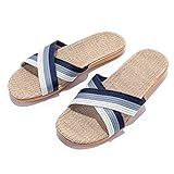 Beach Sandal Casual Home Indoor-Männer Und Frauen e Kreuzpaar-Leinenpantoffeln-F_10