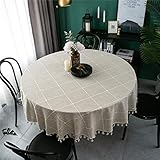 NTtie Baumwolle und Leinen Tischtuch Couchtisch Tischdecke Küchentisch Abdeckung für Speisetisch Einfaches Jacquard-Gitter aus Baumwolle und L