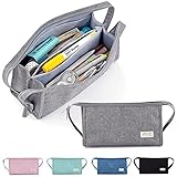 X SIM FITNESSX Federtaschen Federmäppchen mit Tragegriff Teenager Mädchen Mäppchen Etui Stifte Große Kapazität Pencil Case Bleistift Tasche Make-up Tasche für Schule & Büro (Grau)