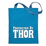 Kiwistar Protected by Thor Tragetasche Baumwolltasche Stoffbeutel Umhängetasche Langer Henk