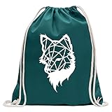 Kiwistar - Polygon Fuchs Figur Tier Art Turnbeutel Fun Rucksack Sport Beutel Gymsack Baumwolle mit Ziehg