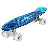 WeSkate Cruiser Skateboard Komplettes Mini-Skateboard 22' 55cm Penny Board mit PU LED Rollen, ABEC-7 Kugellager Geschenk für Erwachsene Kinder Jungen M