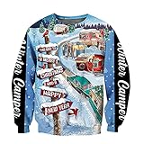 Übergangsjacke Herren Frühling Herbst Universität Dünnschliff Jugend Langarm Shirt Regulär Lose Rundhals 3D Weihnachten Druck Täglich Casual Festival Männer Pullover TR-02 M