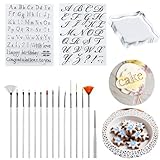 Brief Alphabet Kuchen Stempel Werkzeug Keks Stempelformen Fondant Cookie Stempelformen Großbuchstaben Kleinbuchstaben Form Form Set mit Schnitzstift Pinsel für Kuchen Home Party Decor Supplies DIY