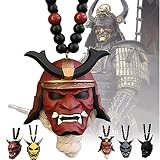 Samurai Kabuto Helm/Hannya Japanese Oni, Samurai Assassin Demon Oni Maske, Hannya Japanese Oni Auto RüCkspiegel Charm, Auto HäNgender AnhäNger Mit Samurai Helm E