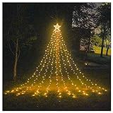LED-Fünfstern-Weihnachtsbaumlicht, Wasserfalllicht, Wasserdichte Dekorative Lichter, Outdoor-Garten-Fernbedienung S