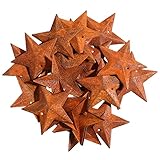 EXCEART 150Pcs Rostigen Metall Sterne Rostigen Kleine Metall Stern Mini Land Rostigen Barn Star mit Loch für Home Dek