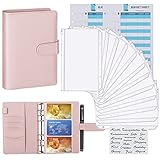 Housolution A6 Binder, PU-Leder Notizbuchbinder mit PVC Binderumschlag & Kategorieaufkleber & Kartenschlitzbinder & Budgetaufstellung, 6 Löcher Loseblatt Notizbuch Ordner - Traum R