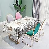 CCBAO Briefdruck Tischdecke Tischläufer Weiß Einfarbig 3D Polyester Tischdecke Hotel Rechteckige Quadratische Couchtischdecke Tischdecke 140x180