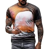 Herren 3D T-Shirt Vintage Bedrucktes Kurzarm Shirt Sommer Dünne Atmungsaktivität Trainingsshirt Slim Fit Muskelshirt Classic Rundhals Sweatshirt Freizeithemd Mann Essentials T
