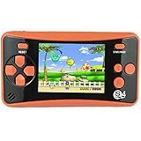 QINGSHE QS-4 Spielekonsolen, tragbar, Retro, FC Spielekonsole, 2,5 Zoll, TFT, Display 182, Retro, klassische Spiele, Arcade TV Videospiele, Geburtstagsgeschenk für Kinder (Orange)