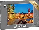 puzzleYOU: Puzzle 500 Teile „Traditioneller Weihnachtsmarkt in Frankfurt“