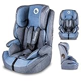 Lionelo Nico Kindersitz 9-36kg Kindersitz Auto Gruppe 1 2 3 Seitenschutz 5-Punkt Sicherheitsgurt abnehmbare Rückenlehne regulierbare Kopfstütze ECE R44 04 (Blau)