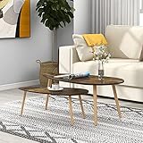 JIESD-Z Moderne Nesting Couchtische, Dreieck stapelbare Nesting Coffee Accent Beistelltisch Möbel Set für Wohnzimmer, Büro, 2er Set B