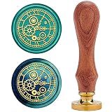 craspire Wachs-Siegel-Stempel, Jahrgang Wachssiegelstempel Uhr Retro Holzstempel Abnehmbar Messingkopf 25 mm Für Hochzeit Umschläge Einladungen Verschönerung