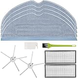 DrRobor Ersatzteile Zubehör für Roborock S7 S7Plus S7Max T7s T7s Plus mit HEPA Filter, Wischtücher und Seitenbü