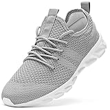 Damen Laufschuhe Turnschuhe Sportschuhe Sneaker Running Tennis Schuhe Freizeit Straßenlaufschuhe Fashion Leichtgewichts Atmungsaktiv Walkingschuhe Outdoor Fitness Jogging Sportsschuhe Grau 41 EU