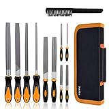 Feilen Set,11 Stk Metallfeile Satz Holzfeile Werkstattfeile, inkl Flachfeile Halbrundfeile Rundfeile Dreikantfeile, Schlüsselfeilen Nadelfeile Holzfeile für Werkstatt, Schreinern und Heimwerk