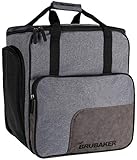 Brubaker Super Performance Skischuhtasche Helmtasche Rucksack mit Schuhfach - Grau meliert Schw