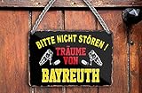 schilderkreis24 – Blechschild Lustiger Spruch “Bitte Nicht stören! Träume. BAYREUTH“ Deko Garage Artikel Sport Verein Geschenkidee Club Weihnachten Eishockey Fan Liebhaber Begeisterte 18x12