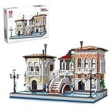 YaYashow Straßenansicht von Venedig Haus Bausteine Bausatz, Modular Buildings, Konstruktionsspielzeug Kompatibel mit Lego Haus (3050 Pcs)