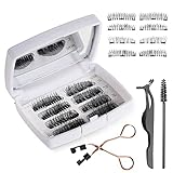 Magnetische Wimpern, 3d Magnet Wimpern Set, Natural Look Wiederverwendbar Künstliche Wimpern mit 3 Magneten, Dual Magneten Magnetic False Ey