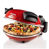 Ariete 909, Pizzaofen, 400°C, Platte aus feuerfestem Stein, backt Pizza in 4 Minuten, 33 cm Durchmesser, 1200 Watt, 30-Minuten-Timer, R