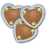 Lebkuchenherz Randherz blau/weiß zum Selbstgestalten. 16x15cm groß 10 Stück. Frische Oktoberfestlebkuchenherzen aus München. Lebkuchen Herzen günstig kaufen | Konditorei Zuckersucht (blau/weiß)