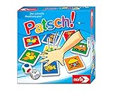 Noris 606013612 Patsch, das schnelle Reaktionsspiel mit 25 Bildkärtchen und einem Würfel, Lernspiel für Kinder ab 4 J