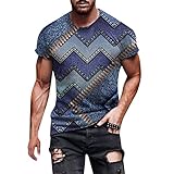 Herren T-Shirt Casual Street 3D Digitaldruck Kurzarm Top Sommer Rundhals Bluse Oberteil T