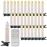TECHLONG LED Christmas candles Kabellos, Warm white Christmas candles Light chain Cable cordless Christmas trees with remote control, Christmas decoration, wedding, Birthday, party (30pcs set)