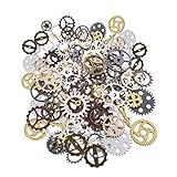 Antike Steampunk-Zahnräder,DBAILY 200g Zahnräder Steampunk Metall Antik Skelett Steampunk Charms Armbanduhr Zahnrad Vintage Steampunk Schmuck für Schmuck Basteln Dekoration Kostüm (Ca. 150Pcs)