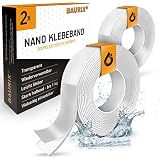 BAURIX® Nano-Klebeband Doppelseitig [6m] I Magic Tape Doppelseitiges Klebeband Extra Stark I Waschbares Alien Silikon Nanotape Transp