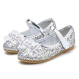 YOSICIL Mädchen Prinzessin Schuhe Dekokristalle Ballerinas Leder Hochzeitschuhe zum Abendkleid ELSA Kristall Glitzer Schuhe Kinder Tanzschuhe Fasching Karneval Halloween Tanzball Party 25-34