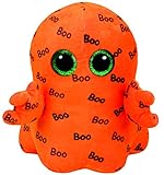 Carletto Ty Ty 37079 Ghoulie Geist mit Glitzeraugen, Beanie Boo's, Halloween limitiert, Plüsch, 24 cm, orang