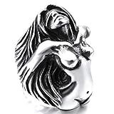Göttin Ring für Männer, Mased Göttin Ring, Griechische Göttin Schädel Kopf Ring, Vintage Göttin Totem Amulett Ring, Hip Hop Ring, Punk Rock Schädel Schmuck Geschenk(19.8)
