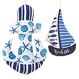 Logbuch-Verlag maritimes Geschenkset Anker + Segelboot aus Stoff zum Aufhängen - Geschenk Set nautisch Dekoidee Bad Seg