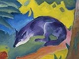 Artland Alte Meister Kunst Wandbild Franz Marc Leinwandbilder Expressionismus 45 x 60 cm Blauschwarzer Fuchs Kunstdruck Wand Gemälde R0KW