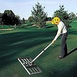 YONIISEA Rasenrakel Edelstahl, Golf Garden Grass Level Rasenniveau Rake Rasen Leveler Boden Lawn Leveling Rake Mit 43-Zoll-Griff, Rasen-Push-Levelawn Für Haus Garten Yard Golf Dirt Sand Top Dressing