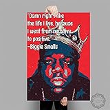 Aishangjia Notorious Big Biggie Smalls Tupac Shakur Rapper King Art Poster Leinwand Malerei Wandbild Wohnkultur 50x70 cm (19.68x27.55 in) U-1482