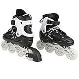 Inline-Skates mit Verstellbarer Größe Skates für Kinder, Jugendliche, Erwachsene, Anfänger (schwarz, M (EU 35-38))